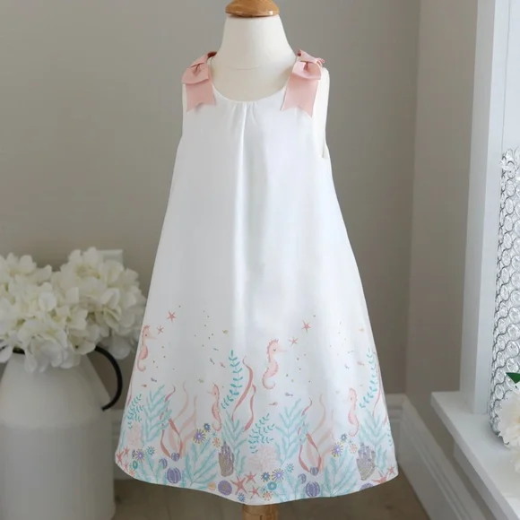 girls white beach dresses Summer Wedding Flower Girls Dress